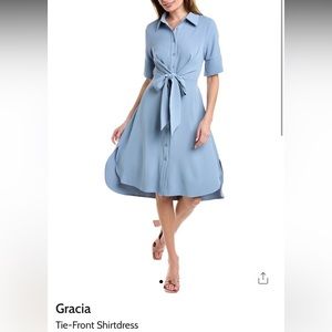 Gracia Front Tie Shirt Dress Size M🆕